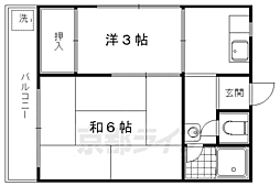 福山マンション 2DKの間取図画像