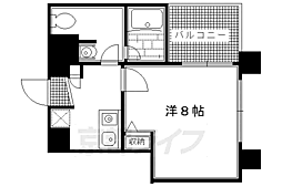 大晋メゾネ下鴨本通り 1Kの間取図画像