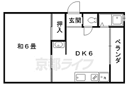 コーポ早河 1DKの間取図画像