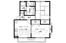 ハイカムール西賀茂 2LDKの間取図画像
