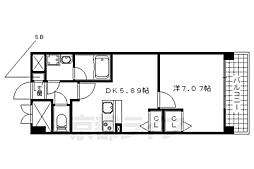 コンフォーレ栗栖野 1DKの間取図画像