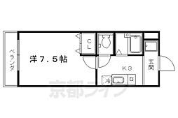 アルカディア堂山 1Kの間取図画像