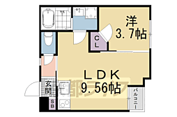 Portofino六地蔵 1LDKの間取図画像