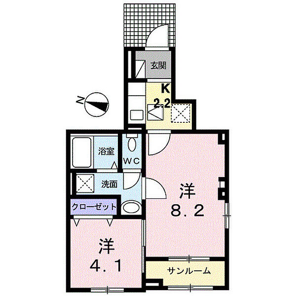 クラール・Ｙ ｜広島県福山市引野町2丁目(賃貸アパート2K・1階・37.98㎡)の写真 その2