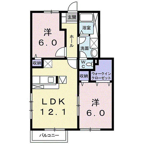 セードル　シャンＭＨＳ　Ｂ ｜広島県福山市瀬戸町大字地頭分(賃貸アパート2LDK・1階・56.80㎡)の写真 その2