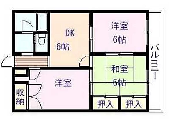 アーバンハイツなわち ｜広島県福山市新涯町3丁目(賃貸アパート3DK・1階・56.85㎡)の写真 その2