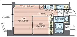 プレジオ川口ASIAN 9階1LDKの間取り