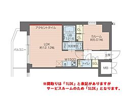 プレジオ川口ASIAN 8階1LDKの間取り