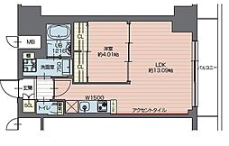 プレジオ西新井 10階1LDKの間取り