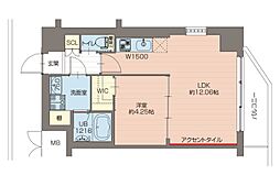 プレジオ宮崎台 1LDKの間取図画像