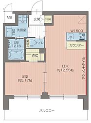 プレジオ葛西ASIAN 1LDKの間取図画像