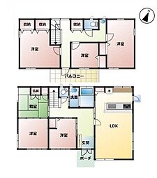 中古戸建　岡崎市赤渋町字下川原 6LDKの間取り