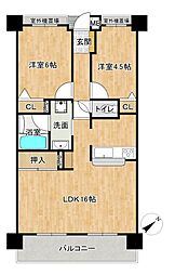 グランプレステージ明石魚住駅前　７階部分 2LDKの間取り
