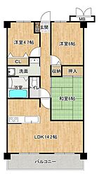 リベール明石魚住V 12階 3LDKの間取り