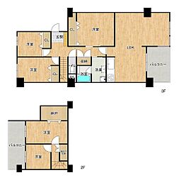 ロイヤルコーポ朝霧 5SLDKの間取図画像