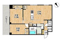 ネオハイツ南堀江 2LDKの間取図画像