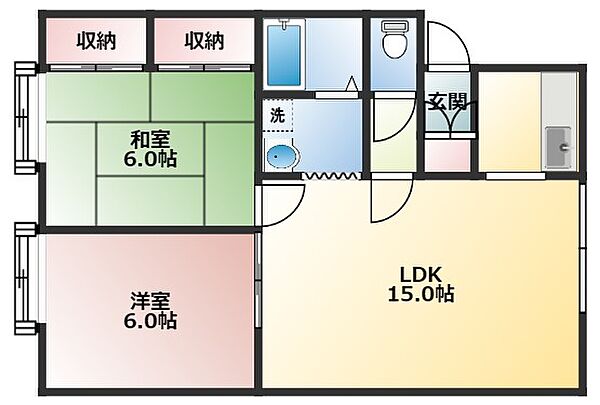 20CP実施中サンアルファ（発寒） 202｜北海道札幌市西区発寒十条4丁目(賃貸アパート2LDK・3階・50.16㎡)の写真 その2