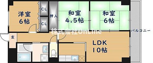 タウンコート咲久良 103｜大阪府八尾市本町2丁目(賃貸マンション3LDK・1階・60.00㎡)の写真 その2