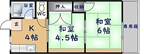 笹倉ハイツ  ｜ 大阪府八尾市木の本3丁目（賃貸アパート2K・1階・38.00㎡） その2