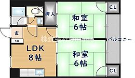 アサダグランドハイツ  ｜ 大阪府八尾市恩智北町1丁目（賃貸マンション2LDK・3階・45.00㎡） その2