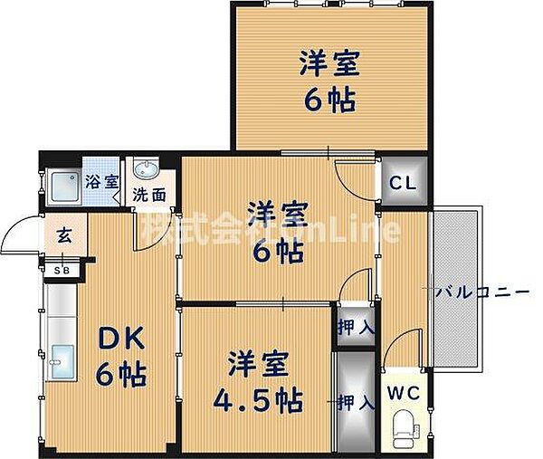 大阪府八尾市八尾木1丁目(賃貸アパート3DK・1階・50.00㎡)の写真 その2