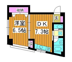 ＦＭ3双葉大山ハウス 2階1DKの間取り