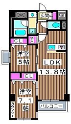 ガーデンコートA西高島平 1SLDKの間取図画像