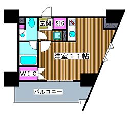 プライムメゾン板橋 ワンルームの間取図画像