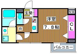 CREVISTA板橋志村 1Kの間取図画像