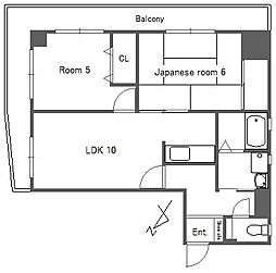 カメリアコート 2LDKの間取図画像