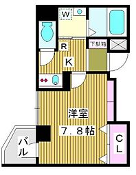 デルショーンバウム 1Kの間取図画像