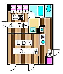 OMOCiADOYAMA 1LDKの間取図画像
