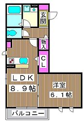 ハイムクライス2 1LDKの間取図画像