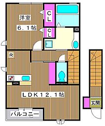 ミリアム 1LDKの間取図画像