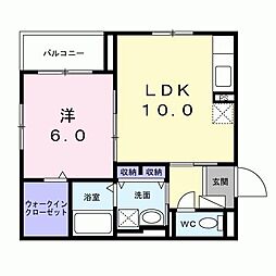 アジュール千川 1LDKの間取図画像