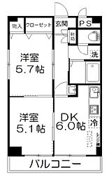 グラース・ビ高島平 2DKの間取図画像