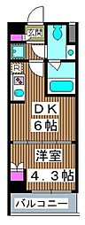 ハーモニーレジデンス♯095 1DKの間取図画像