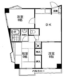 三高サンハイツ 3DKの間取図画像