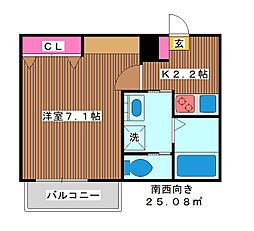 SKY板橋本町 1Kの間取図画像