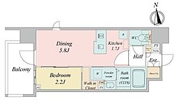LiveCasa西台 1DKの間取図画像