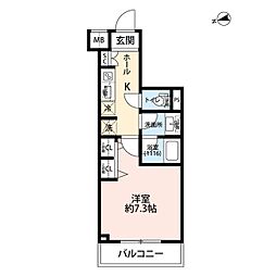 プレール・ドゥーク小竹向原 1Kの間取図画像