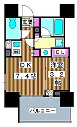 パークアクシス赤塚 1DKの間取図画像