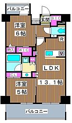 板橋本町ステーションレジデンス 2LDKの間取図画像