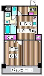 金津賀第5ビル 1LDKの間取図画像