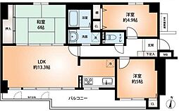グラン・コート蛍池 3LDKの間取り