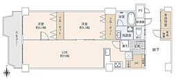 メガロコープ茨木 2LDKの間取図画像