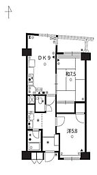 メゾン茨木西駅前 2DKの間取図画像