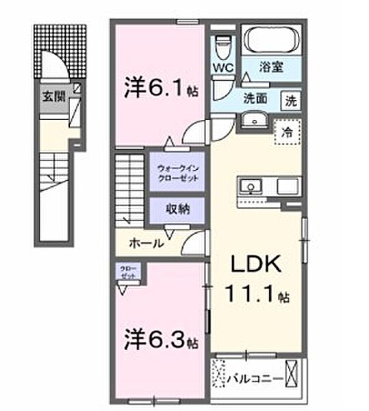 兵庫県姫路市書写(賃貸アパート2LDK・2階・58.57㎡)の写真 その2