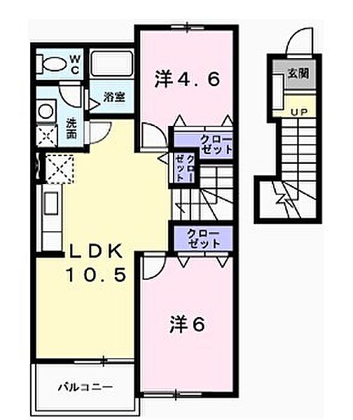 兵庫県姫路市飾磨区中島１丁目(賃貸アパート2LDK・2階・51.67㎡)の写真 その2