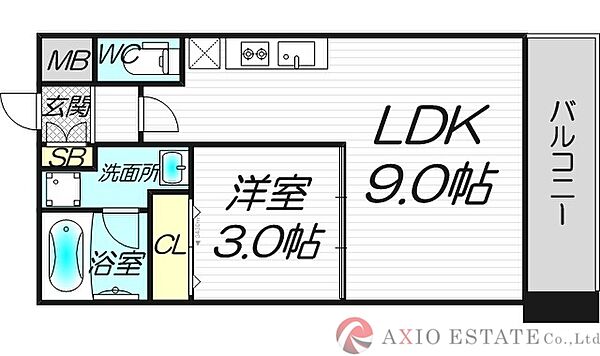 アーバンフラッツ西中島 ｜大阪府大阪市東淀川区東中島2丁目(賃貸マンション1LDK・9階・28.88㎡)の写真 その2